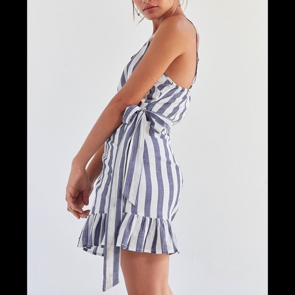 Vetiver Ali Striped Wrap Dress - Picture 2 of 7